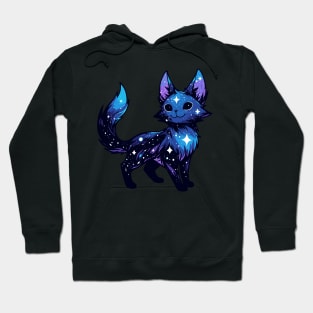 Kawaii Cosmic Cat in Stars Hoodie